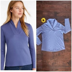 L.L.BEAN  Pima Cotton Tee, Shawl Long-Sleeve 💙
